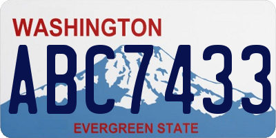 WA license plate ABC7433