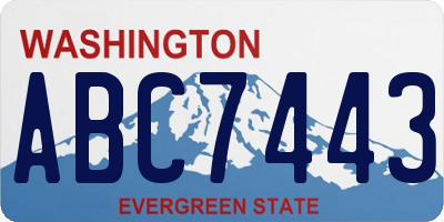 WA license plate ABC7443