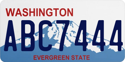 WA license plate ABC7444