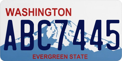 WA license plate ABC7445