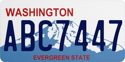 WA license plate ABC7447