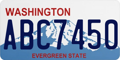 WA license plate ABC7450