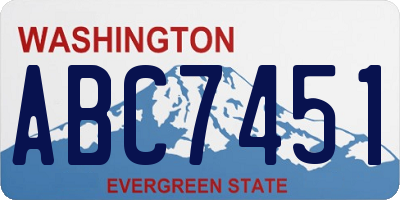 WA license plate ABC7451