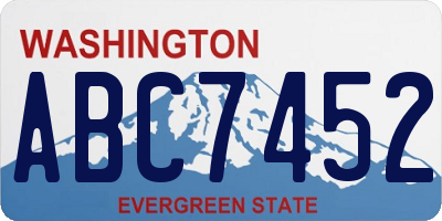 WA license plate ABC7452