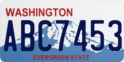 WA license plate ABC7453