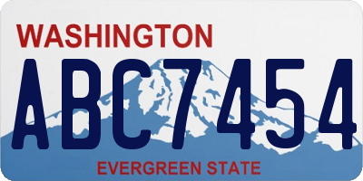WA license plate ABC7454