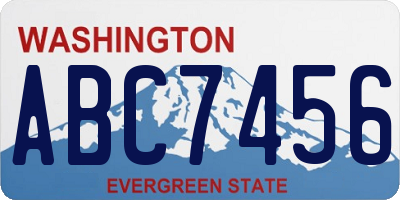 WA license plate ABC7456