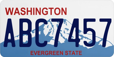 WA license plate ABC7457