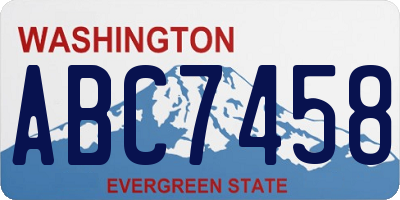WA license plate ABC7458