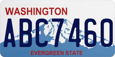 WA license plate ABC7460
