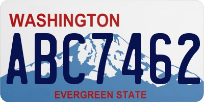 WA license plate ABC7462