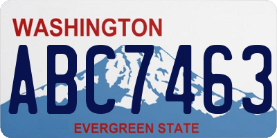 WA license plate ABC7463