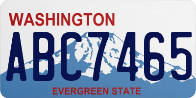 WA license plate ABC7465