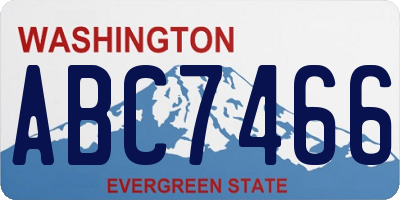 WA license plate ABC7466