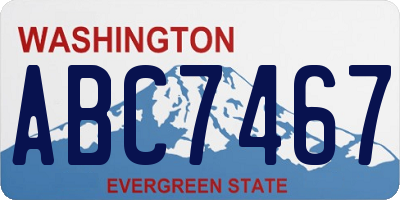 WA license plate ABC7467