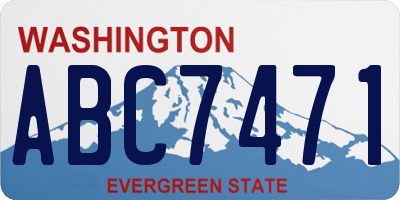 WA license plate ABC7471