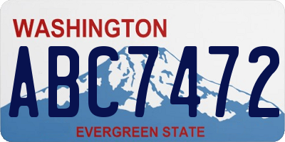WA license plate ABC7472