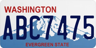 WA license plate ABC7475