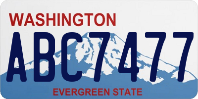 WA license plate ABC7477