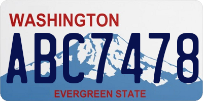 WA license plate ABC7478