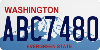 WA license plate ABC7480