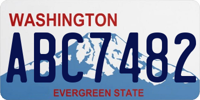 WA license plate ABC7482