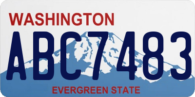 WA license plate ABC7483
