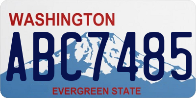WA license plate ABC7485