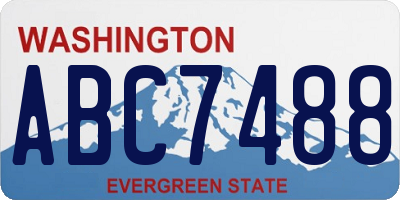 WA license plate ABC7488