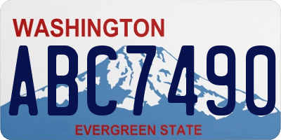 WA license plate ABC7490