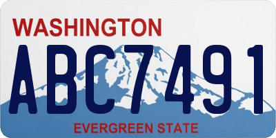 WA license plate ABC7491