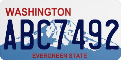 WA license plate ABC7492