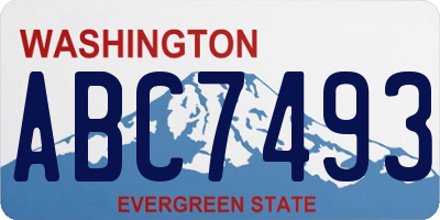 WA license plate ABC7493