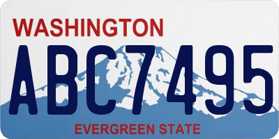 WA license plate ABC7495