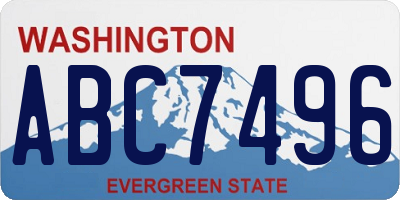 WA license plate ABC7496