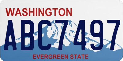 WA license plate ABC7497