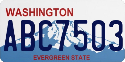 WA license plate ABC7503