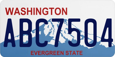 WA license plate ABC7504