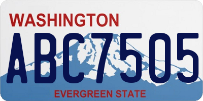 WA license plate ABC7505