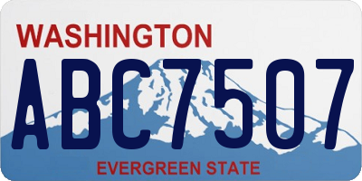 WA license plate ABC7507