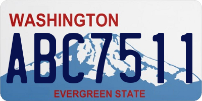 WA license plate ABC7511