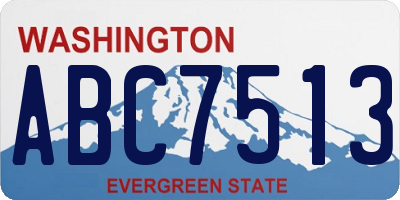 WA license plate ABC7513