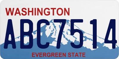 WA license plate ABC7514