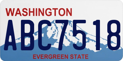 WA license plate ABC7518