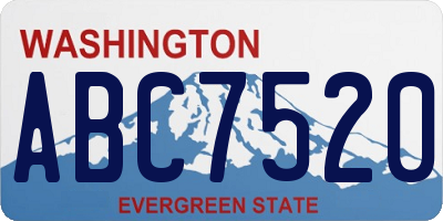 WA license plate ABC7520