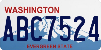 WA license plate ABC7524