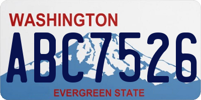 WA license plate ABC7526