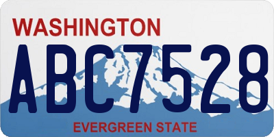 WA license plate ABC7528