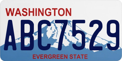 WA license plate ABC7529