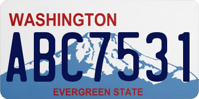 WA license plate ABC7531